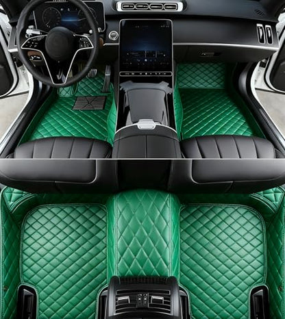 Custome Car Mats Accessories All Weather Floor mats Compatible with Automotive Floor Mats Passenger car mats (Green) - color: green