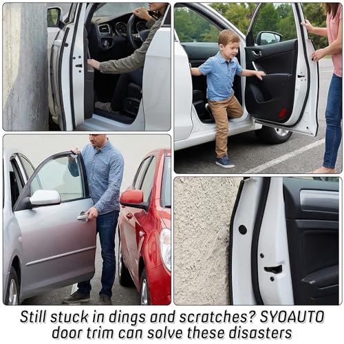 65Ft(20M) Door Edge Guard Black Car Door Edge Protector, PVC U Shape Trim with Metal Sheet No Adhesive Needed Easy to Install Universal Fit for Most Vehicles