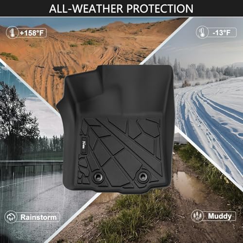 KARPAL Floor Mats Fit for Toyota Tacoma 2016-2023 Double Cab (Only Fit Automatic), Custom Fit All Weather TPE Floor Liners, 1st & 2nd Row Mat, Tacoma Accessories - style: 2016-2023 | For Toyota Tacoma Double Cab | 1st & 2nd Row