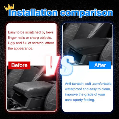 Autorder Center Console Cover for 2024 2025 2026 Toyota Tacoma Accessories Armrest Cover Anti-Scratch Middle Console Pad Leather Armrest Protector - size: 24-26 Tacoma Armrest Cover
