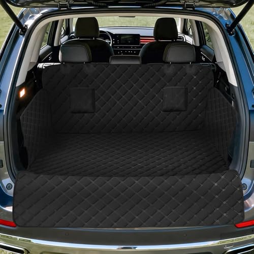 SUV Cargo Liner for Dogs, Waterproof Pet Cargo Cover Dog Seat Mat for SUVs Sedans Vans with Bumper Flap Protector, Non-Slip, Large Size Universal Fit