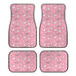 Cat Love Fish Bone Pink Automotive Floor Mats Front and Rear Car Mat Carpet Set 4 Pcs Fit for SUV,Vans,sedans,Trucks - color: Cat Love Fish Bone Pink