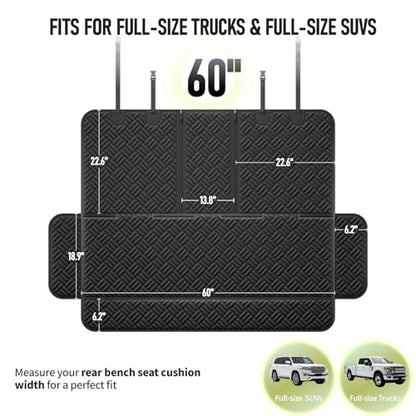 Dog Car Seat Cover for Back Seat, Waterproof 600D Oxford Protector for Travel and Daily Use, Non Slip Scratch Resistant Bench Cover, Easy to Clean, Fits Full-Size Trucks/SUVs, 60 Inch - size: XL-60"W
