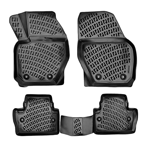 RizLiner Volvo S60 2011-2018 (No Inscription Models) & V60 2015-2018 Floor Mats Custom Fit Rubber 3D Car Mats Laser Measured Floor Liners All Weather Heavy Duty Odorless (Front & Rear) - size: S-60 2011 - 2018 (No Inscription Models)