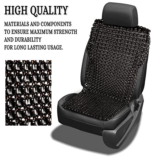Zento Deals Bead Seat Cover Black Royal Wood Massage Cool Premium Comfort Cushion- Reduces Fatigue the Car or Truck or Your Office Chair