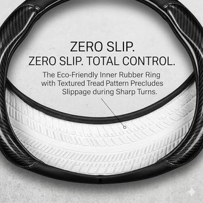 Carbon Fiber Steering Wheel Cover,Breathable Non-Slip Leather Protector,Universal 14.5-15 Inchs Fit for Cars,SUVs,Trucks,Durable,Wear-Resistant,All-Season Auto Interior Accessory (Style A 14.5-15inch) - size: Style A 14.5-15inch