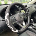 D Shaped Comfy Grip Steering Wheel Cover, Anti-Slip Design, Flat Bottom 14.5-15 Inch(Silicone White)