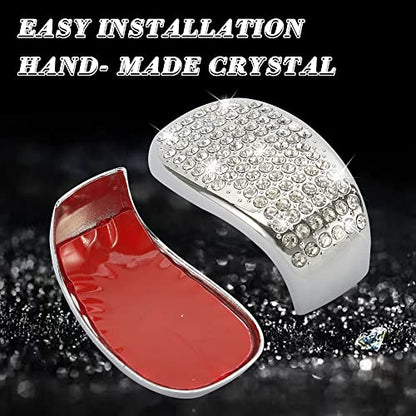 TOMALL Bling Gear Shift Knob Cover Compatible with Honda Civic 11th 2022-2023 for CRV 2023-2024 Diamond Crystal Auto Decorative Accessories for Car (Silver)