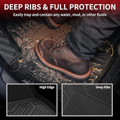LASFIT Floor Mats & Trunk Mat for Honda Accord Sedan 2026 2025 2024 2023 (Gasoline & Hybrid), All Weather TPE Floor Liners 1st & 2nd Row & Cargo Mat Full Set, Black - style: 3）For Honda Accord | 2023-2026 | Full Set
