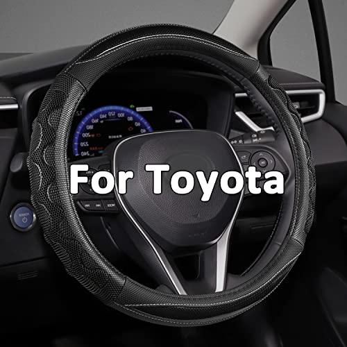 GIANT PANDA Steering Wheel Cover for Toyota, Auto Car Steering Wheel Cover for Toyota Highlander Rav4 Corolla Camry,Standard Size- Black - color: B-Black, size: 14.5 - 15 inches