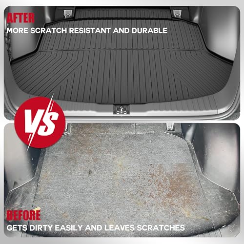 CRV Cargo Liner 2012-2016: DISUTOGO Cargo Mat Fit for Honda CR-V 2012-2016 All Weather TPE Rear Trunk Liner Waterproof Durable Trunk Mat Accessories Black