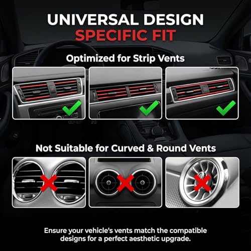Red Car Accessories - 20PCS Air Conditioner Decoration Strip and 33Ft Car Interior Trim with Installing Tool DIY Flexible Car Accessories Interior Suitable for Most Vehicles
