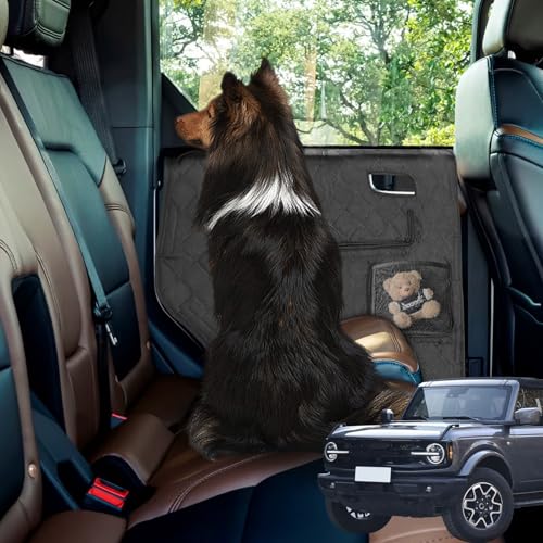Dog Car Door Protector Compatible with Ford Bronco 2021 2022 2023 2024 Thickening Pet Vehicle Door Guard Cover with Storage Pocket Anti-Scratch Nonslip Machine Washable Black (2 Pack) - size: Ranger 2019-2023