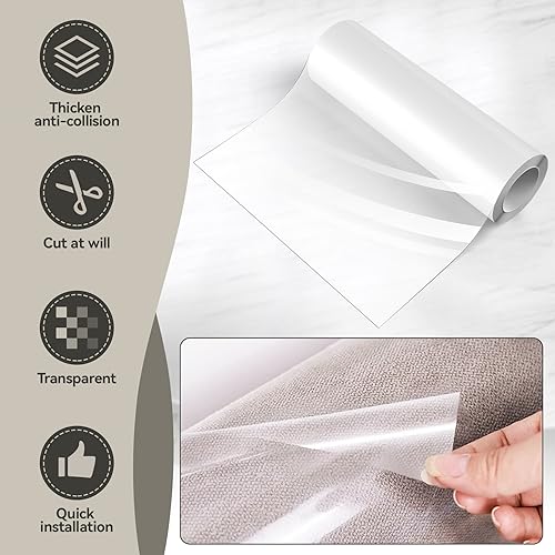 Cat Anti Scratch Tape (11.8" x 197") Transparent Anti Cat Scratch Furniture Protector, Wear and Scratch Resistant Cat Scratch Deterrent Sticky Paws Tape for Carpet, Sofa, Couch, Door