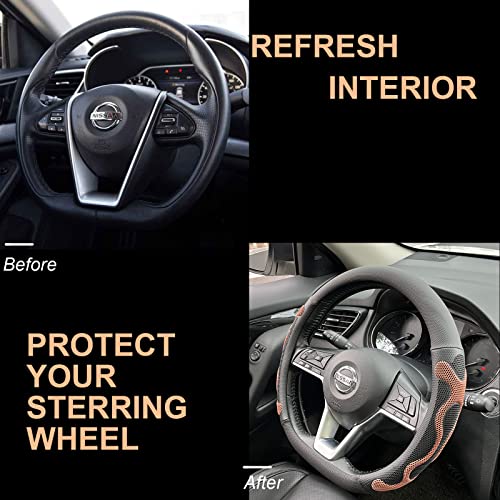PINCTROT D Shaped Comfy Grip Steering Wheel Cover, Anti-Slip Design, Flat Bottom 14.5-15 Inch(Silicone Brown) - color: 8.Brown, size: D Shaped/Flat Bottom[14 1/2''-15'']