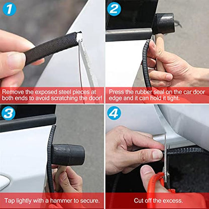 33Ft(10M) Long Car Door Edge Guards, U Shape Edge Trim Rubber Seal Protector Car Door Protection Anti-Collision Rubber Clips Easy to Cut No Need Adhesive Fit for Most Vehicles| Black