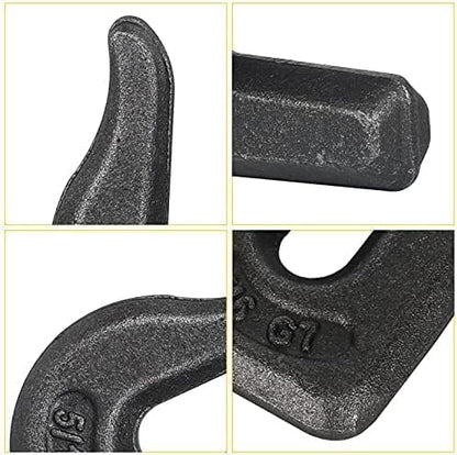 6Pack 3/8'' Weld-On Forged Clevis Grab Chain Hooks, Heavy Duty Forged Grade 70 Grade Utility Hook -6600 LBS Capacity Weldable for Trailer Truck,Rigging,Car,SUV,Tractors Loader Bucket
