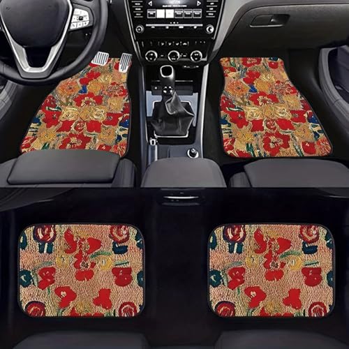 Car Floor Mats Non-Slip Automotive Floor Mats All-Weather Front Rear Car Floor Foot Mat Sets of 4 Pieces Foot Mats Rugs Carpet for Car Trucks SUV Sedans (Fangao-02) - color: Fangao-02