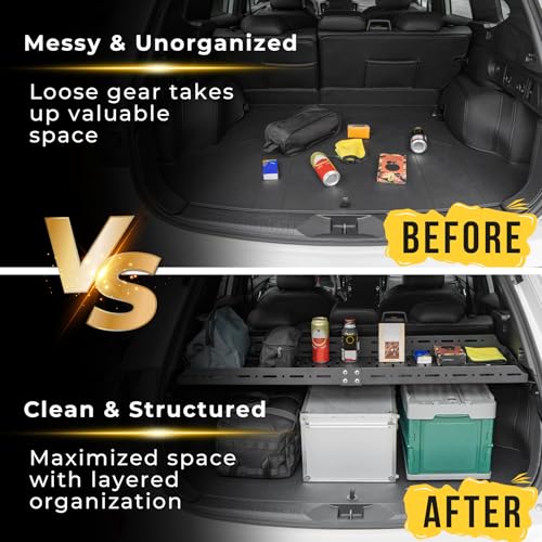 Rear Trunk Cargo Storage Racks for 2025 2026 Subaru Forester Accessories, Heavy Duty Trunk Cargo Basket Tray, Luggage Carrier Trunk Shelf (200 Lbs, Black)