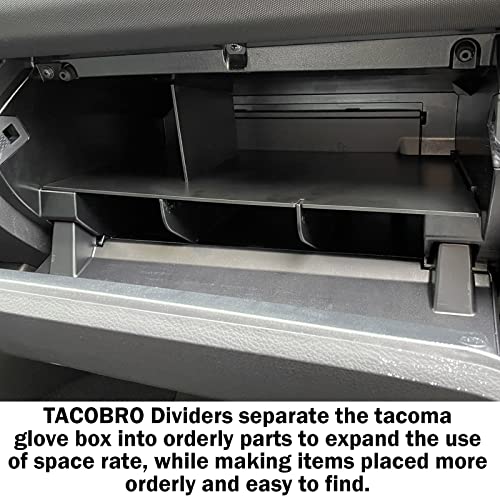 Glove Box Dividers Organizer Compatible with Toyota Tacoma Accessories 2016 2017 2018 2019 2020 2021 2022 2023, Interior Insert Dividers Storage