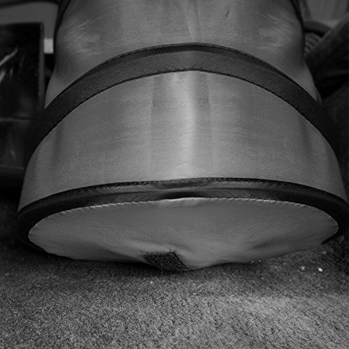 FH Group Automotive Waterproof Portable Collapsible Large Trash Can Garbage Container fits Most Cars,Polyethylene,SUVs,and Trucks Gray - color: Gray, style: Large