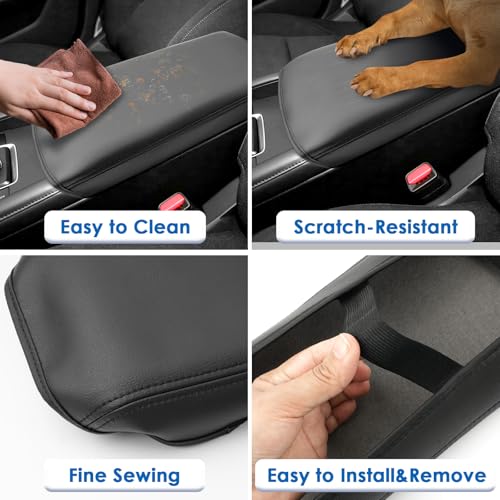 2023 2024 2025 2026 Mazda3 Center Console Cover for Mazda Mazda3 (All Trims 2.5 S/2.5 Turbo), Waterproof&Comfy Leather 2026 Mazda3 Armrest Cover 2025 Mazda3 Accessories (Black) - color: for Mazda3