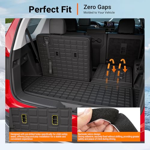 powoq Floor Mat Compatible with 2023-2026 Honda Pilot Cargo Mat Floor Liner Cargo Trunk Liner TPE Replacement for 2023-2026 Honda Pilot Accessories (Trunk Mat with Backrest Mat+Floor Mats) - size: Compatible with Honda Pilot | 2023-2026