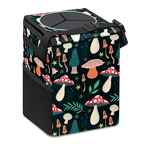 Car Trash Can – Multi-Purpose, Lightweight and Portable with Durable Water-Resistant Coating, No Installation Required, Practical and Ample Capacity, Variety of Colors.Mushroom