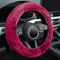 KAFEEK Frost Fluffy Microfiber Plush Steering Wheel Cover for Winter Warm, Universal 15 inch Soft Fuzzy Steering Wheel Cover, Brilliant Red - color: red, size: Standard Size[14 1/2''-15'']