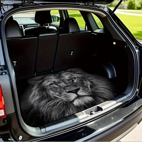Universal Car Trunk Mat 29" x 39", Fierce Majestic Lion All Weather Trunk Protection Cargo Liner, Durable Cargo Mat Rear Trunk Liner, Stylish Vehicle Interior Accessories Suitable for Most Car Models - color: Fierce Lion