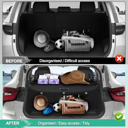 Powerty Retractable Cargo Cover for 2024-2026 Chevy Chevrolet Trax -Canvas Texture Trunk Cover Privacy Screen Rear Security Shade for Trax Accessories - size: 2024-2026 | Chevy Trax