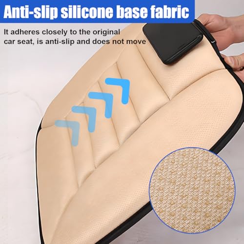 Car Seat Cushion Pad, Memory Foam Automotive Butt Cushion with Non-Slip Silicone Bottom, Breathable Driver Seat Protector for Vehicle, Home and Office Chairs (Black) - color: Black