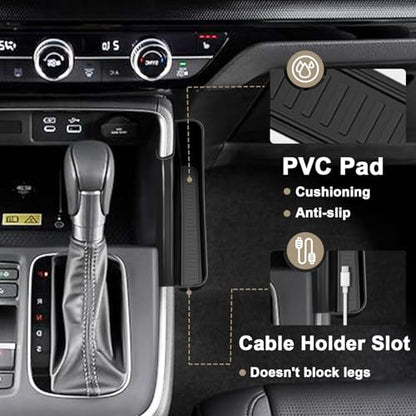 Console Organizer Compatible with 2023-2025 2026 Honda CR-V Accessories CRV Center Console Shifter Storage Box ABS Side Organizer with Anti-Slip Mats & Stronger Tape (Only Passenger Side)