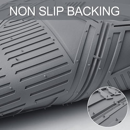 CAR PASS Heavy Duty Rubber Car Mats with Cargo Liner, Deep-Dish Car Floor Mats and Trunk Mat All Weather, Universal Trim-to-Fit for SUVs Trucks Sedans, Waterproof Anti-Slip, Trimmable V12 Gray - color: Gray Full Set