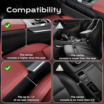 Coverado Universal Car Seat Gap Filler Organizer, Premium Suede Leather Car Seat Side Gap Filler, Seat Gap Storage Box for Suv Truck, Car Interior Accessories
