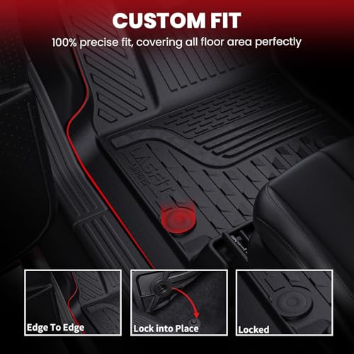LASFIT Floor Mats for 2002-2008 Dodge Ram 1500 Quad Cab, 2003-2009 for 2500/3500 Bench Seating, Not Fit Have 4X4 Shifter, All Weather TPE Custom Fit Car Mats Floor Liners 1st & 2nd Row, Black - style: 2) 1500 | 2002-2008 |Quad Cab Floor Mats