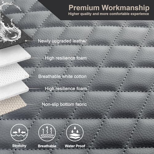 West Llama Pu Leather Car Seat Bottom Covers Protectors Include 1 Rear Bench Seat Cover Universal Fit 90% Vehicles,Gray - color: E-Gray, size: Universal Fit - Rear Only