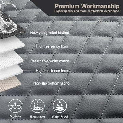 West Llama Pu Leather Car Seat Bottom Covers Protectors Include 1 Rear Bench Seat Cover Universal Fit 90% Vehicles,Gray - color: E-Gray, size: Universal Fit - Rear Only
