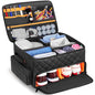 2 Layer Golf Trunk Organizer, Golf Car Storage Organizer with Individual Ventilated Compartment for 2 Pairs Shoes, Golf Car Locker for Balls, Clothes, Tees, Gloves, Accessories (Black)