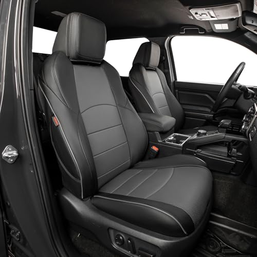 EKR 4runner Seat Covers Full Set (5 Seats) 2025 2026,Car Seat Cover for Toyota 4 Runner,Leather Seat Covers for Cars SUV,Car Seat Protector Cushion Waterproof,Front Back Car Seat Covers(Black/Gray) - color: Faux Leather(Black/Gray), size: 2025-2026 4runne