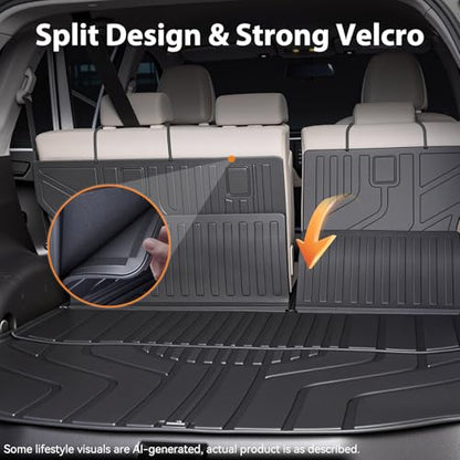 Cargo Mat for with Backrest Mat Replacement for Toyota RAV4 2013-2018 (Include Hybrid) All Weather TPE Cargo Liner Trunk Mat with Seat Back Mat Accessories - size: 13-18 Cargo Liner