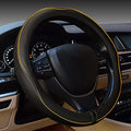 Gomass Car Steering Wheel Cover, Anti-Slip, Safety, Soft, Breathable, Heavy Duty, Thick, Full Surround, Sports Style (Black with Yellow Line) - color: Black with Yellow Line