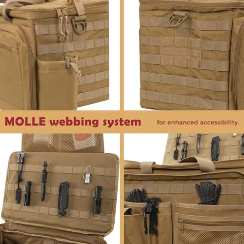 SCAVATA Patrol Bag Law Enforcement, Police Gear Car Front Seat Vehicle Organizer Bags with MOLLE System (Khaki) - color: Khaki