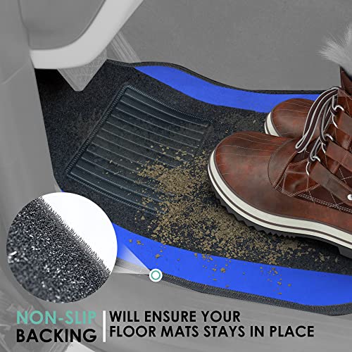 FH Group Automotive Floor Mats – Universal Fit Premium Carpet Car Mats with Driver Heel Pad, Full Set for Cars, SUVs & Trucks - Blue - color: Blue