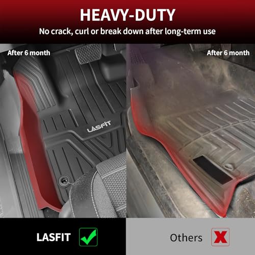 LASFIT Floor Mats for Honda CR-V 2026 2025 2024 2023 (Gasoline & Hybrid & e:FCEV), All Weather TPE Custom Fit Anti-Slip Pet Friendly Car Liners, 1st & 2nd Row Black - style: 2）For Honda CR-V | 2023-2026 | 1st & 2nd Row
