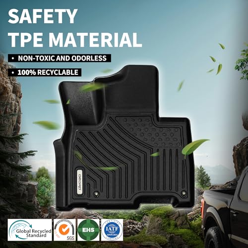OEDRO Floor Mats Fit for Kia Carnival 2022-2025 2026 (Only Fit Gas & 8 Seats), All Weather TPE Car MPV Liners, 1st and 2nd 3rd Row with Backrest Mats and Cargo Mat, Back Seat Protector Full Mat Set - style: 22-26 Full Set & Backrest Mats