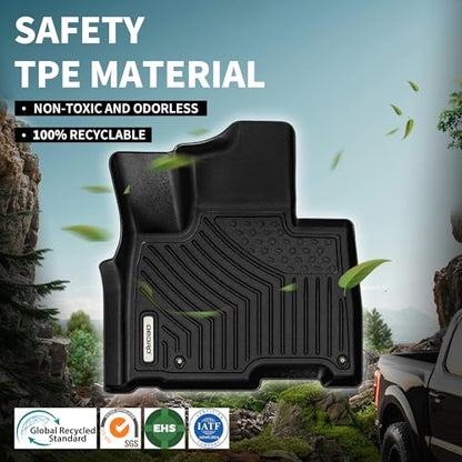 OEDRO Floor Mats Fit for Kia Carnival 2022-2025 2026 (Only Fit Gas & 8 Seats), All Weather TPE Car MPV Liners, 1st and 2nd 3rd Row with Backrest Mats and Cargo Mat, Back Seat Protector Full Mat Set - style: 22-26 Full Set & Backrest Mats