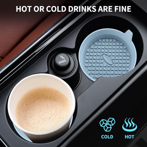 Car Cup Holder Coasters [4 Pack] Silicone Cups Mats, Automotive Universal Non-Slip Recessed Interior Accessories Ether - color: 4 Pack-ether