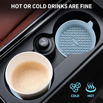 Car Cup Holder Coasters [4 Pack] Silicone Cups Mats, Automotive Universal Non-Slip Recessed Interior Accessories Ether - color: 4 Pack-ether