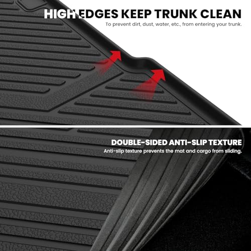 LASFIT Cargo Mat for Audi Q5/SQ5 2018-2025(Include Q5/SQ5 Sportback), Custom Fit All-Weather TPE Trunk Mat for Audi Accessories, Waterproof, Easy to Clean, Black - size: 3)2018-2025|For Audi Q5/SQ5|Cargo Mat